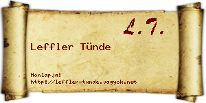 Leffler Tünde névjegykártya